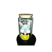 Image 3 of Silly Rabbit Easter Glass Cup with lid and straw