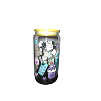Image 3 of Magical Spring Time Glass Cup with lid and straw