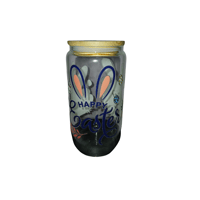 Image 2 of Happy Easter Glass Cup with lid and straw