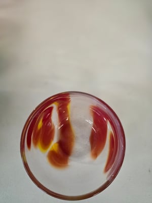 Image of Red and yellow full color swirl bowl