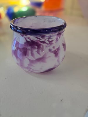 Image of Lavendar with Blue Lip Wrap Bowl