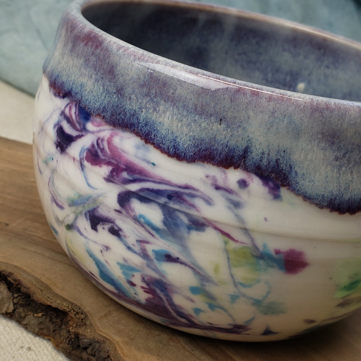 Image of THE FIRST Marbled Snack Bowl with Snack Tongs