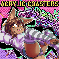 Image 1 of Delinquent Bunny - Acrylic Coaster