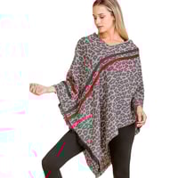 Image 4 of Leopard Pullover V-Neck Poncho