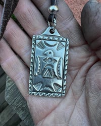 Image 5 of WL&A Handmade Old Style Heavy Ingot Thunderbird ID Tag Pendant - 2 x 1.5" - 55 Grams