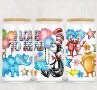I Love To Read Uv Dtf Cup Wrap | Cat Hat Dr Seuss W0828