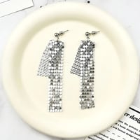 Image 2 of Shiny Glitter Metal Dangle Earrings