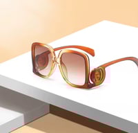 Image 3 of Brown Translucent Square Sunglasses 