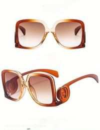 Image 4 of Brown Translucent Square Sunglasses 