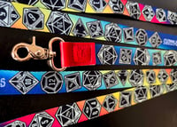 Image 1 of Rainbow Black Dice Lanyard