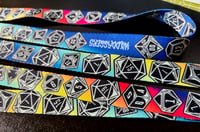 Image 3 of Rainbow Black Dice Lanyard