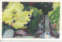 Dark waterfall landscape