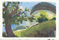 Griffith Observatory original gouache painting