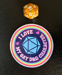 Image 2 of I Love My Gay D&D Character Glitter Sticker