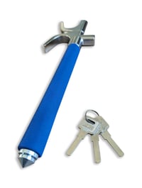 Vehicle Steering Wheel Lock with Breakglass Feature - Blue