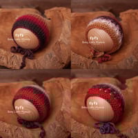 Image 6 of Newborn knitted bonnet warm mix