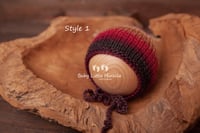 Image 2 of Newborn knitted bonnet warm mix