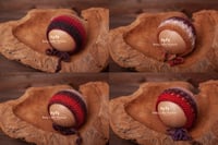 Image 1 of Newborn knitted bonnet warm mix