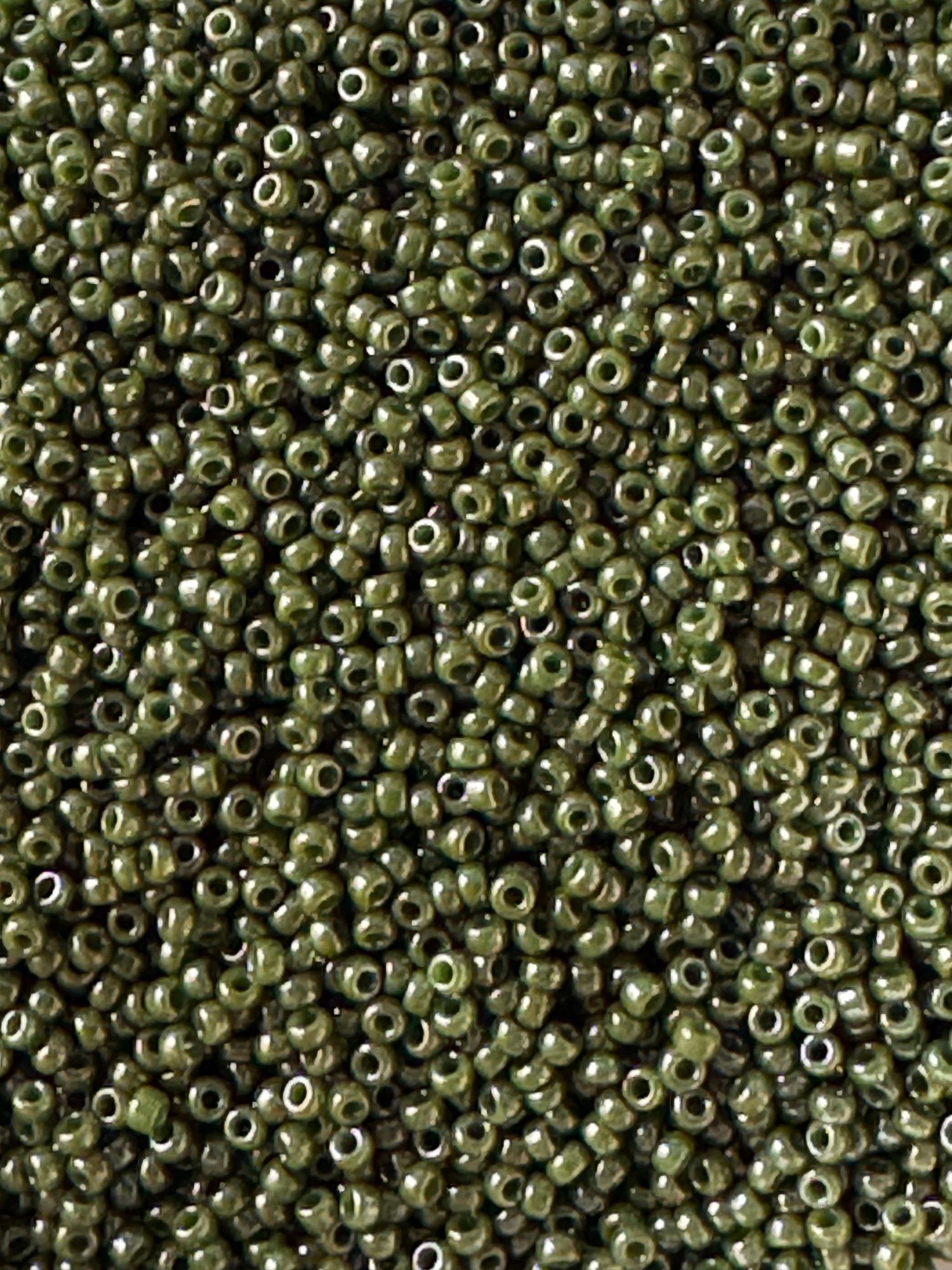 Opaque luster kaki, Miyuki seed beads