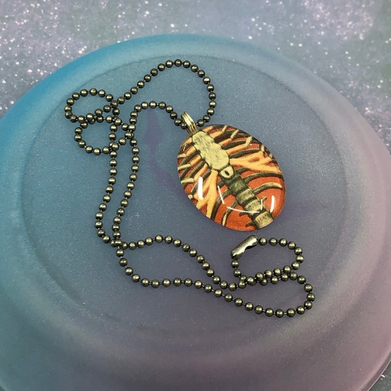 Image of Ribcage Vintage Illustration Pendant / Necklace