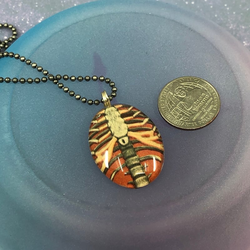 Image of Ribcage Vintage Illustration Pendant / Necklace