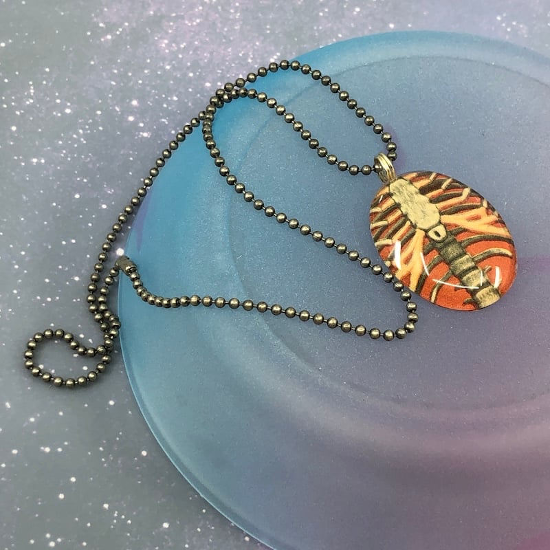 Image of Ribcage Vintage Illustration Pendant / Necklace