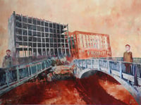 Image 2 of Above The River Cart Stands The Hollowed Out Heart - Oil on Canvas 