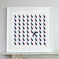 Image 3 of Bunny Love (Fluoro Pink & Blue 3D Screenprint)