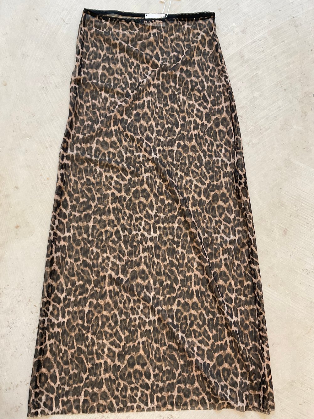 Maxi mesh skirt Leo print 