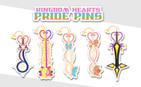 Image 1 of Kingdom Hearts LGBT+ Pride Keyblade Acrylic Pins