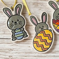 Image 3 of Easter Bunnies with Eggs Hanging Decoration