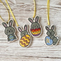 Image 1 of Easter Bunnies with Eggs Hanging Decoration