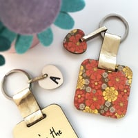 Image 3 of Personalised Marigold/ October Birth Flower Keyring