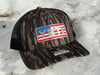 USA Carbon Fiber Patch Bottomlands Camo Snapback