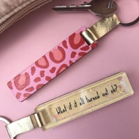 Image 3 of Personalised Leopard Print Glitter Stick Keyring