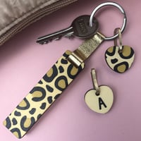 Image 2 of Personalised Leopard Print Glitter Stick Keyring