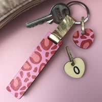 Image 4 of Personalised Leopard Print Glitter Stick Keyring