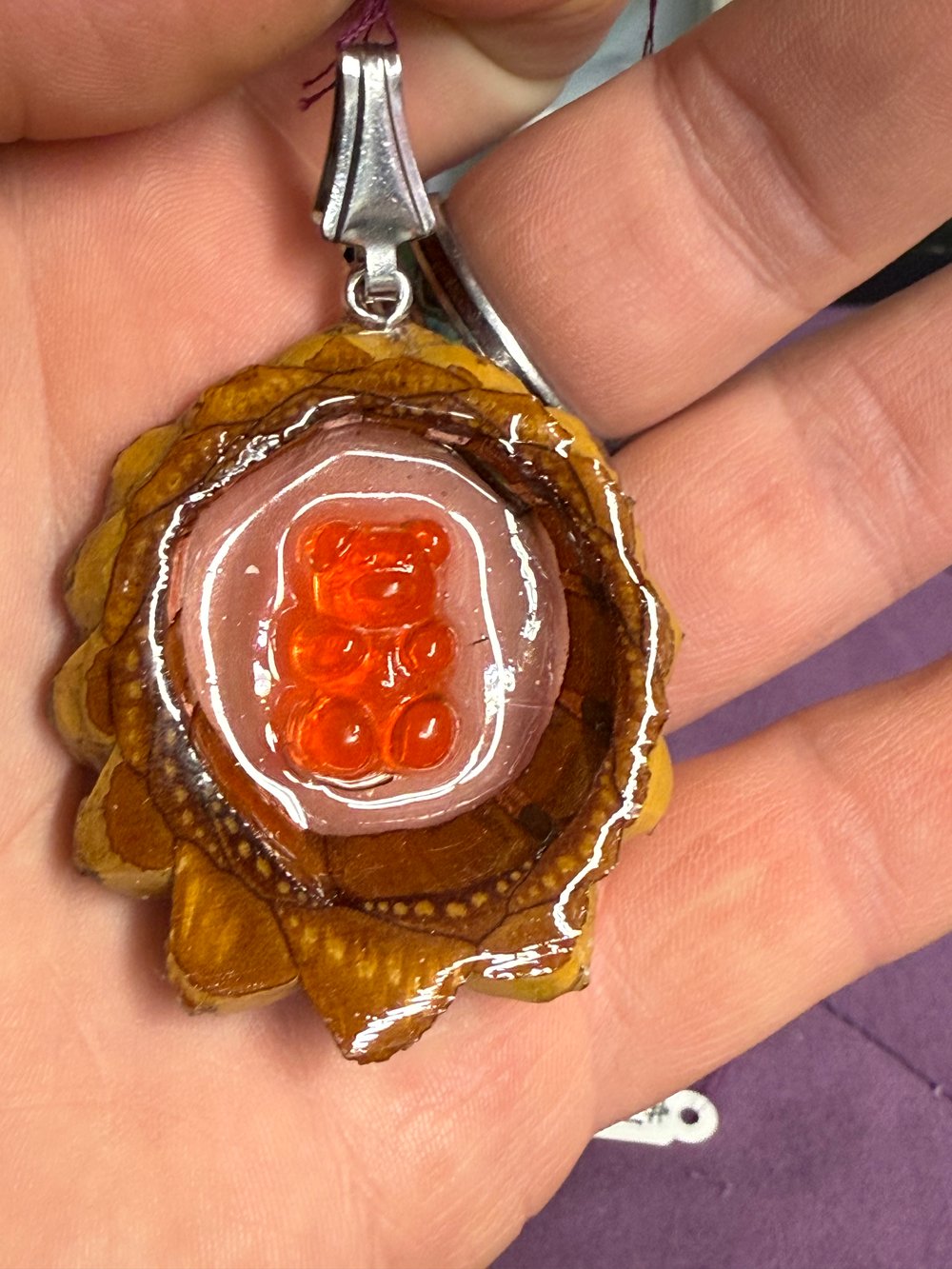 Image of Gummy Bear Pinecone Charm | Handmade PNW Jewelry | #76