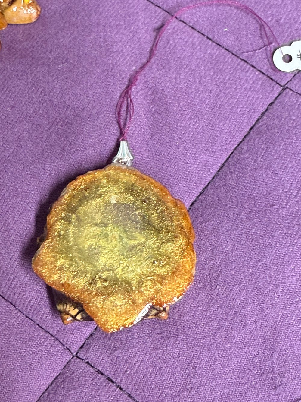 Image of Glass Bead Pinecone Pendant #75