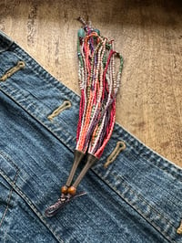 Image 10 of Indigo Blue series . Beaded Tassel earrings n7