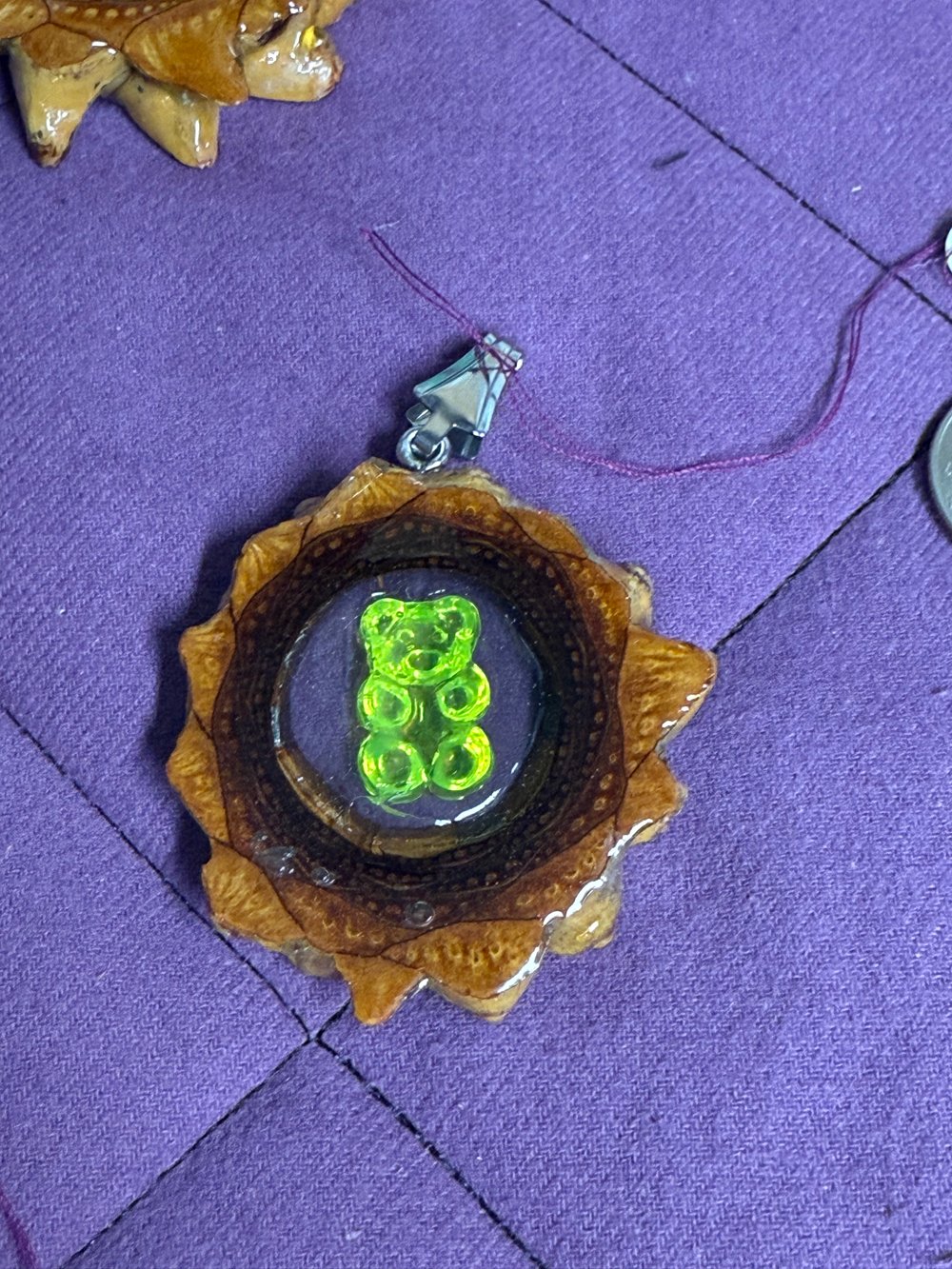 Image of Gummy Bear Pinecone Charm | Handmade PNW Jewelry | #74