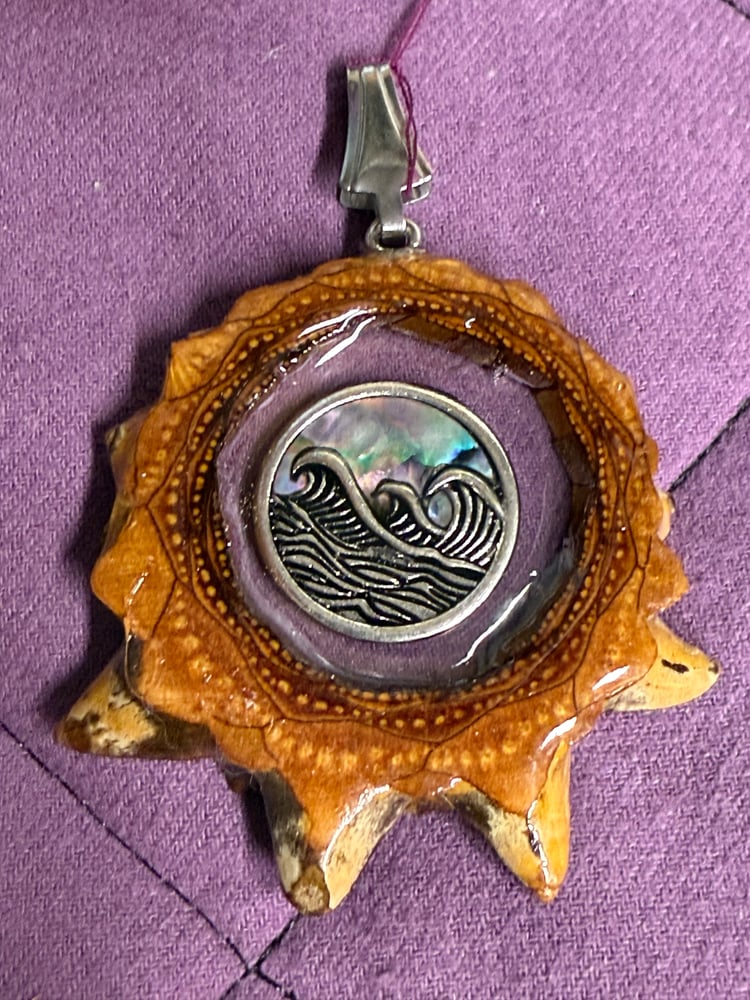Image of Waves Pinecone Charm | Handmade PNW Jewelry | #73