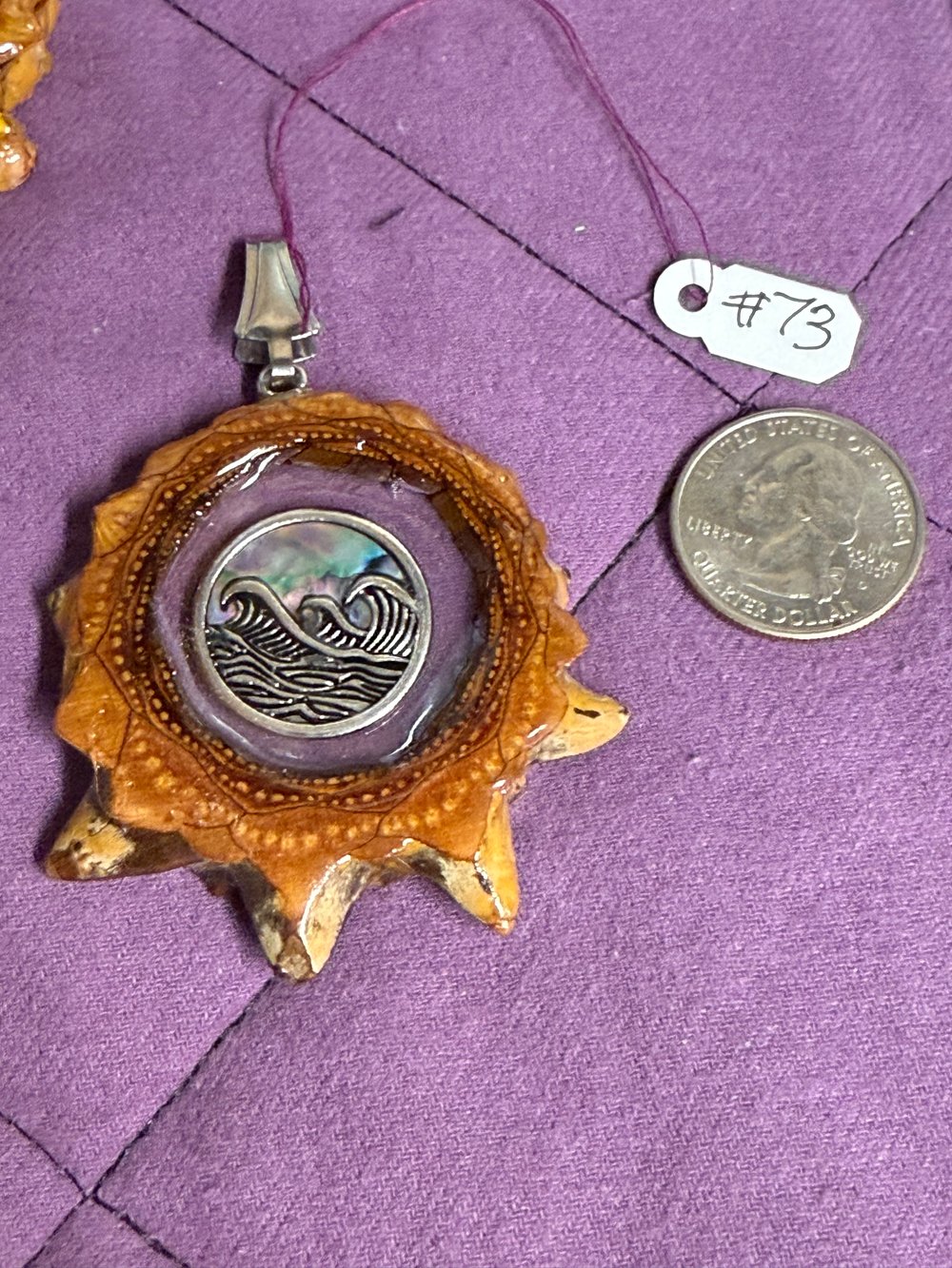 Image of Waves Pinecone Pendant #73