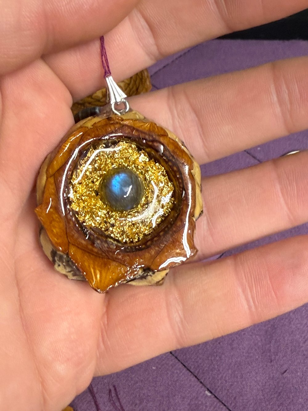 Image of Labradorite Pinecone Charm | Handmade PNW Jewelry | #72