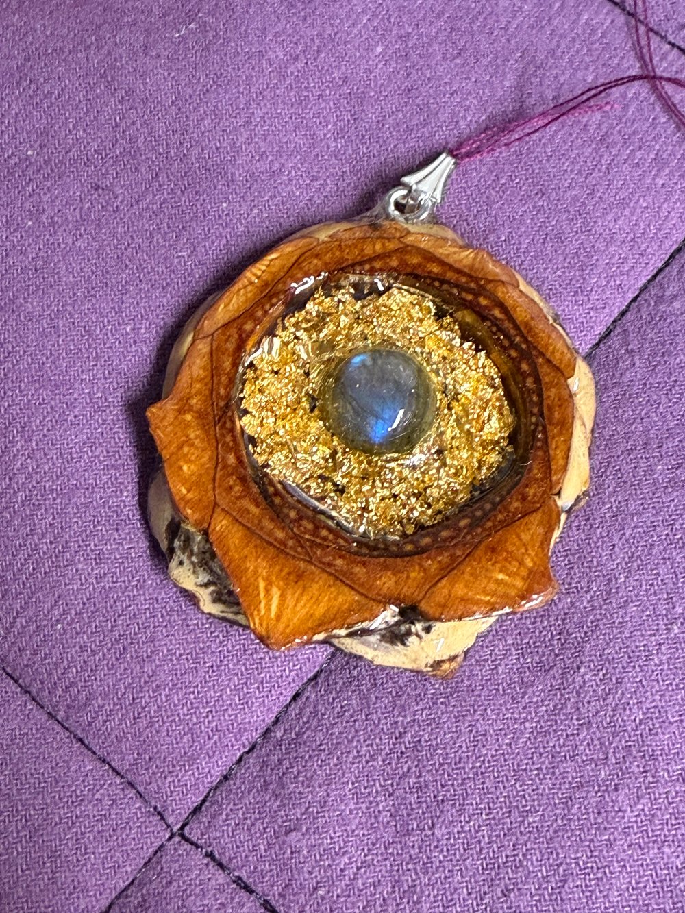 Image of Labradorite Pinecone Charm | Handmade PNW Jewelry | #72