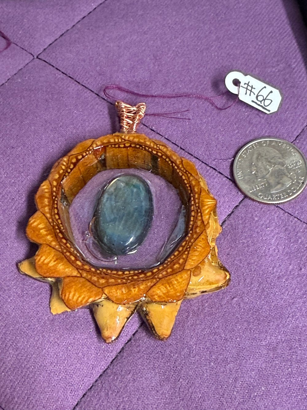 Image of Labradorite Pinecone Pendant #66