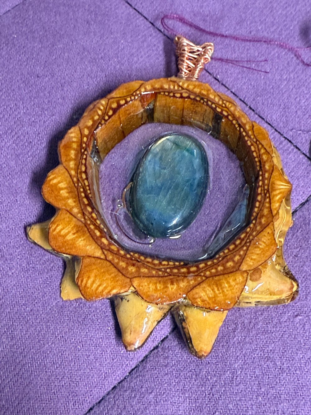 Image of Labradorite Pinecone Charm | Handmade PNW Jewelry | #66