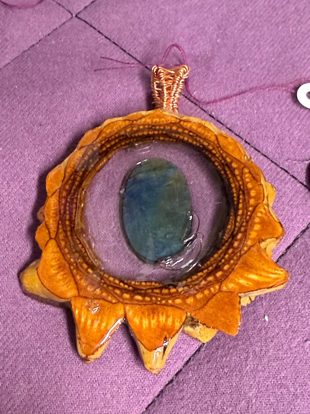 Image of Labradorite Pinecone Pendant #66