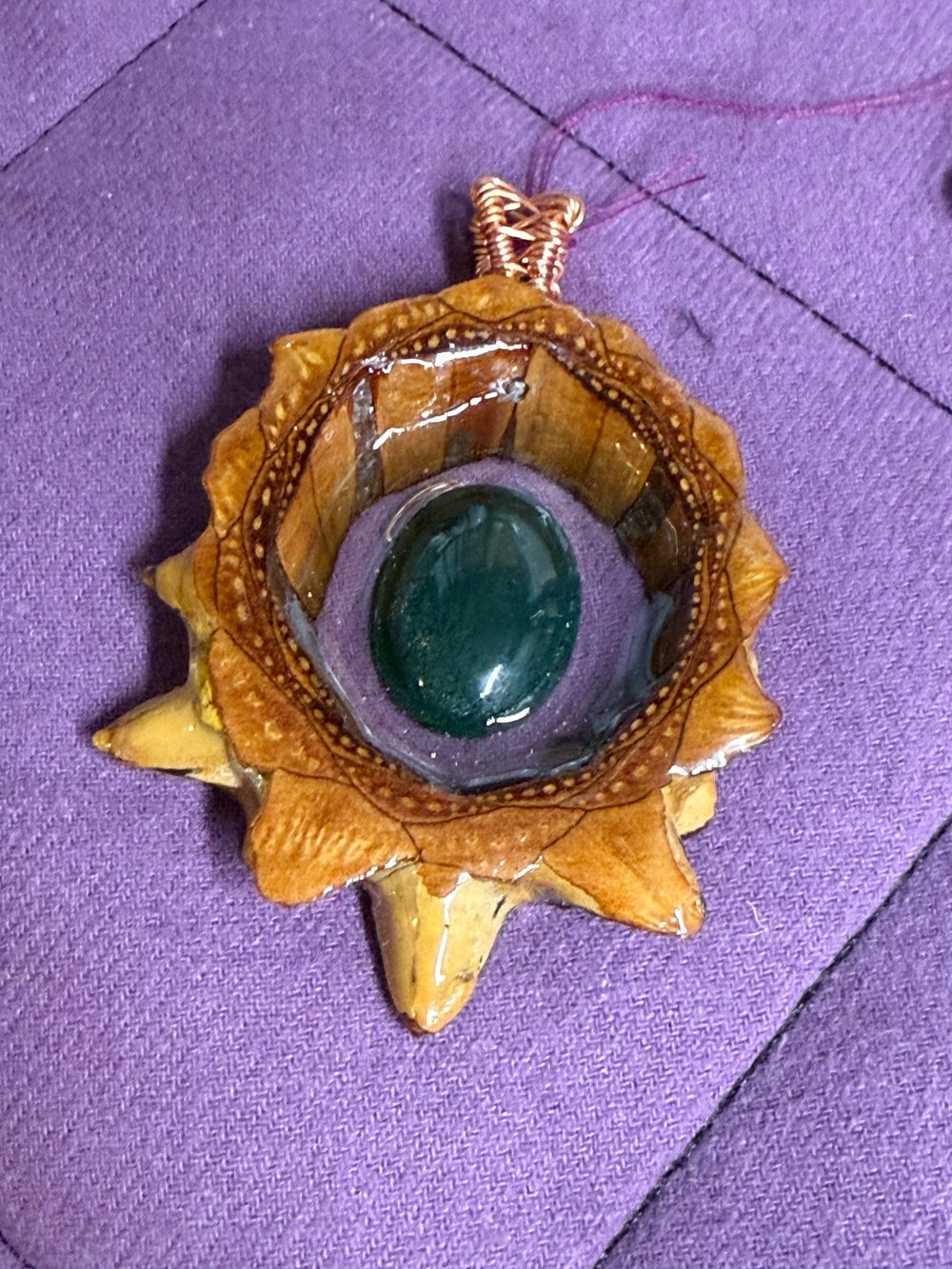 Image of Green Jasper Pinecone Charm | Handmade PNW Jewelry | #65