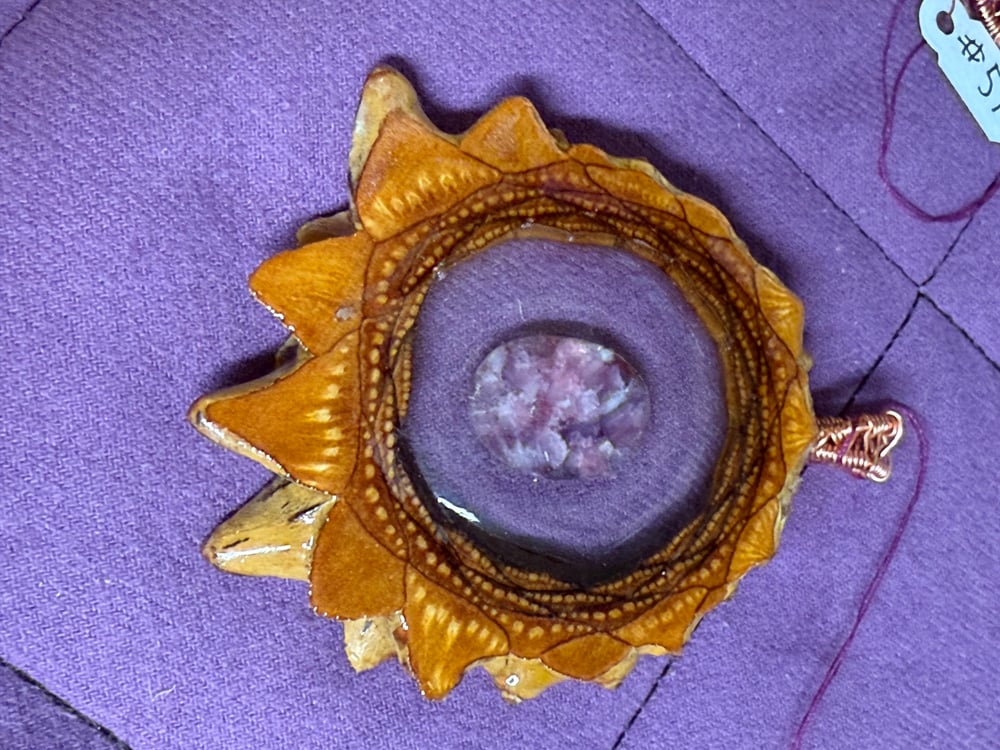 Image of Lepidolite Pinecone Charm | Handmade PNW Jewelry | #64